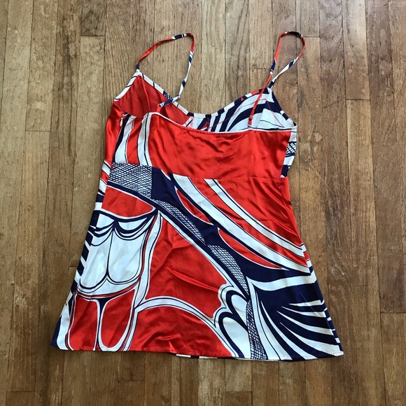 Bold Pattern Silk Blouse Tank Top - Picture 4 of 7